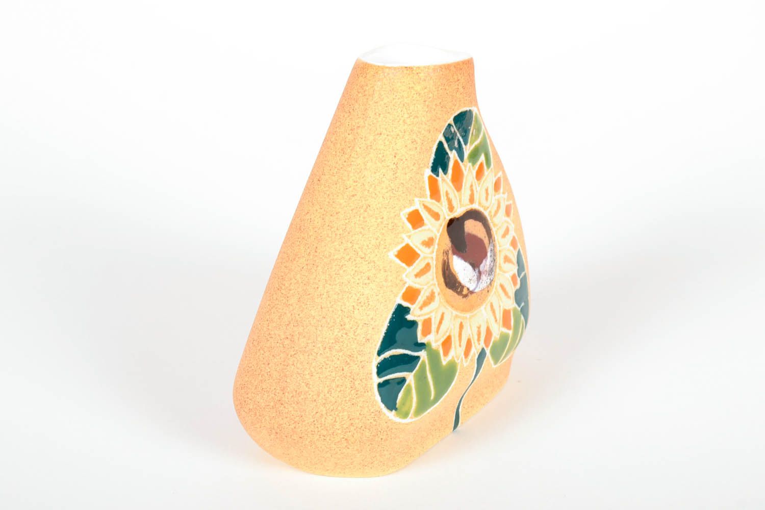 5 inches ceramic handmade beige color floral style vase décor 0,8 lb photo 5