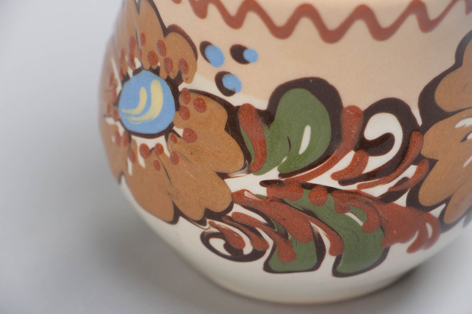 Taza de cerámica hecha a mano pintada con esmaltes 180 ml foto 3