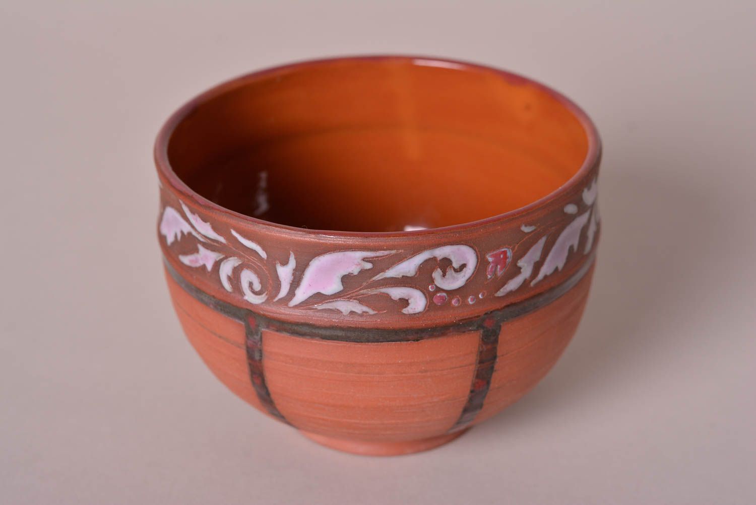 Handgemachte Keramik Schale schönes Geschirr aus Ton Deko für Haus braun foto 3