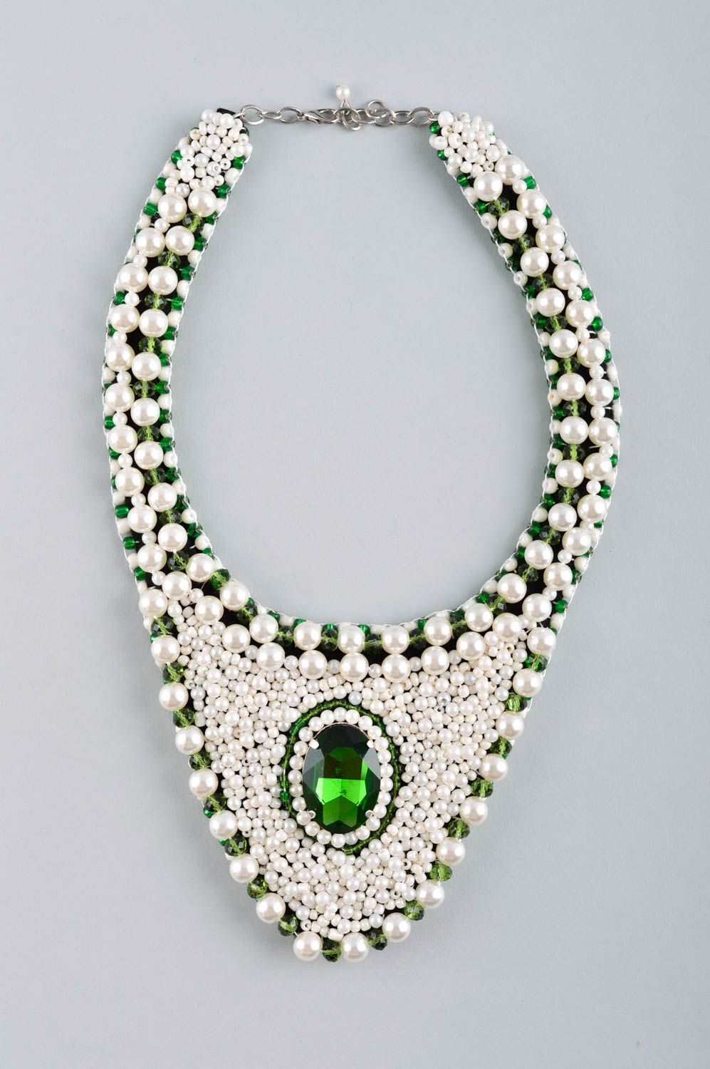 Handmade Damen Collier Schmuck Halskette Leder Accessoires für Frauen massiv  foto 3