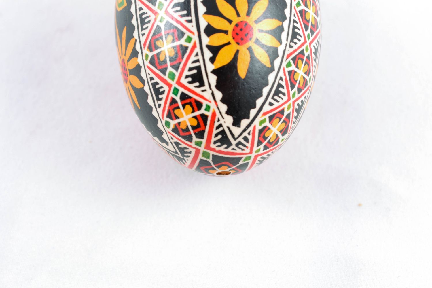Handmade painted chicken egg with flowers photo 5