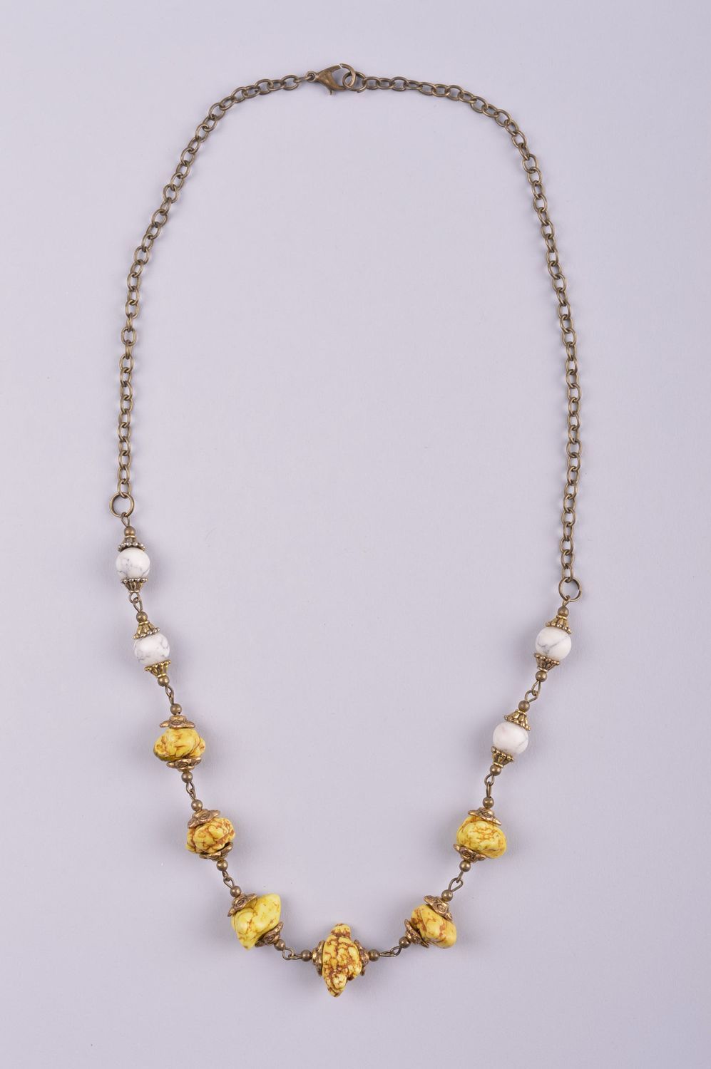 Handmade elegant necklace unusual stylish jewelry elite designer necklace photo 3