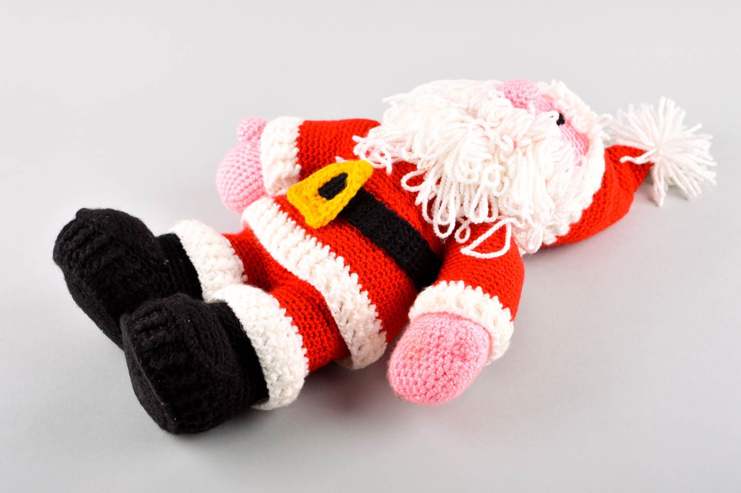 Peluche père Noël faite main Jouet tricoté original Cadeau pour enfant photo 3