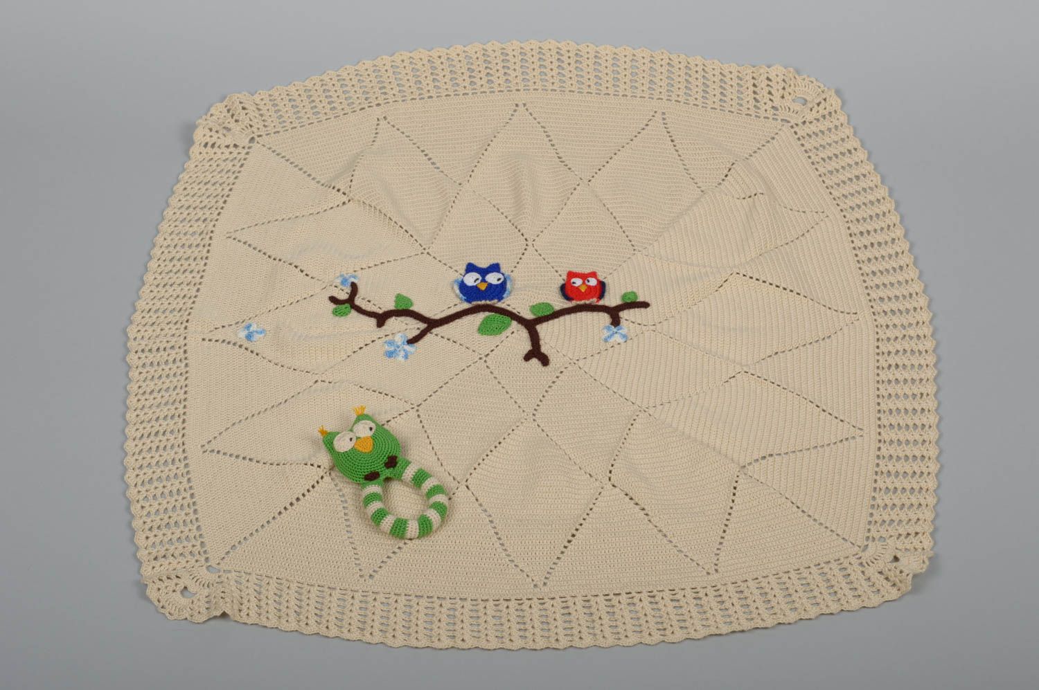 Одеяло ручной работы одеяло крючком детское одеяло вязаная игрушка набор фото 1