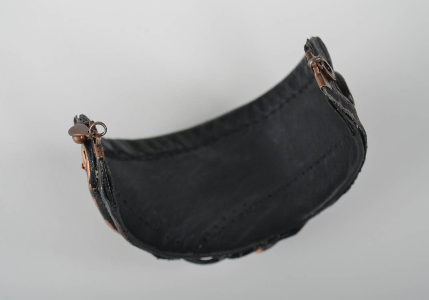 Handmade Leder Armband Designer Schmuck Accessoires für Frauen breit schwarz foto 2