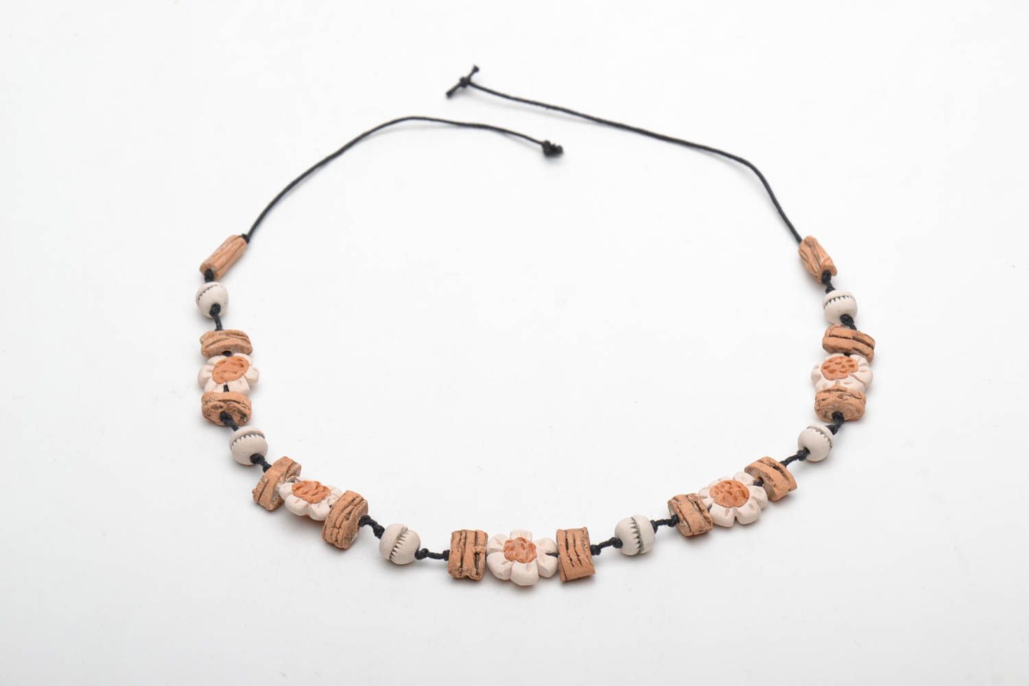 Ethnic ceramic bead necklace photo 4