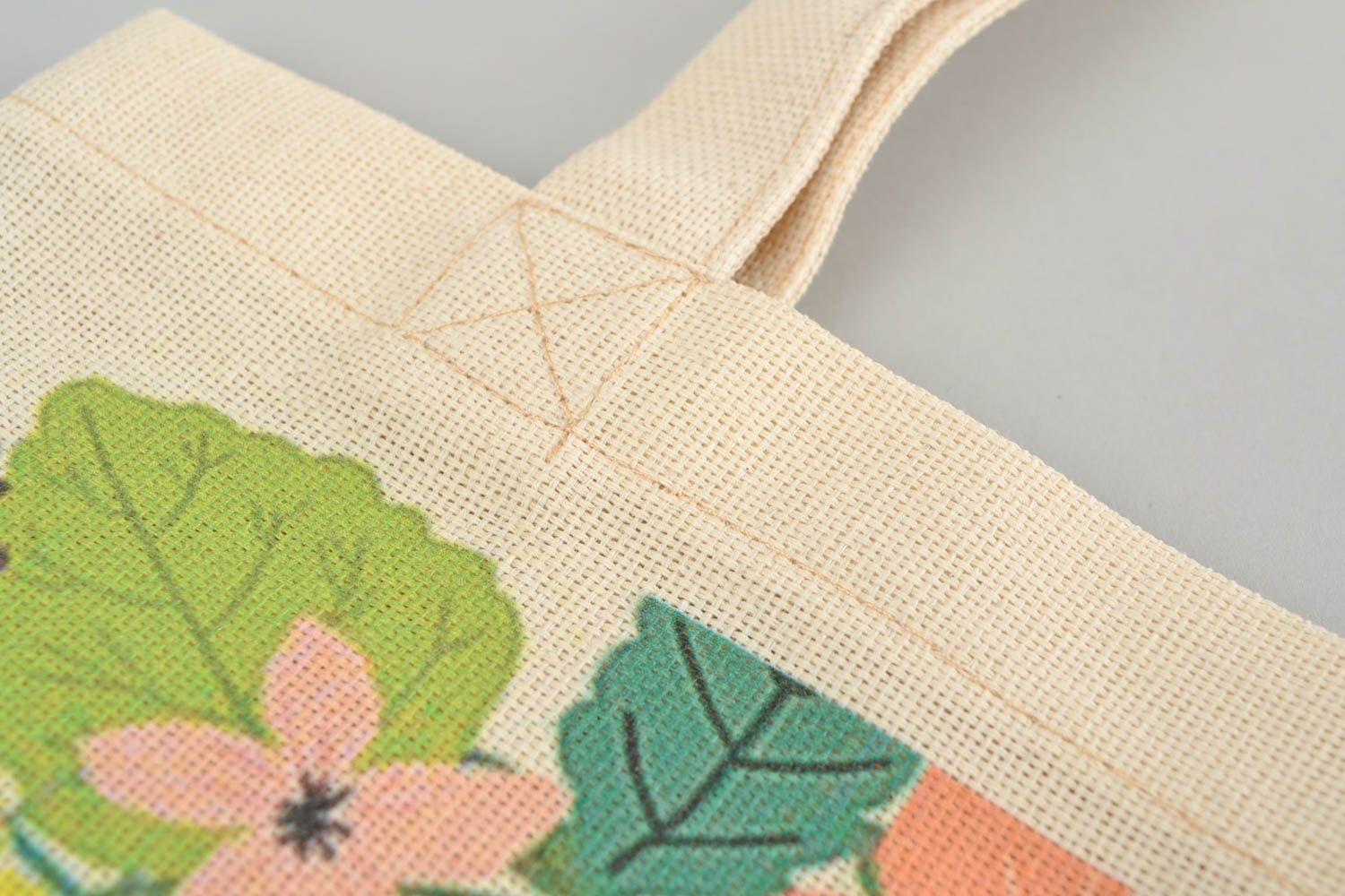 Fabric eco bag with a print Follow Your Dreams handmade summer shoulder bag photo 3