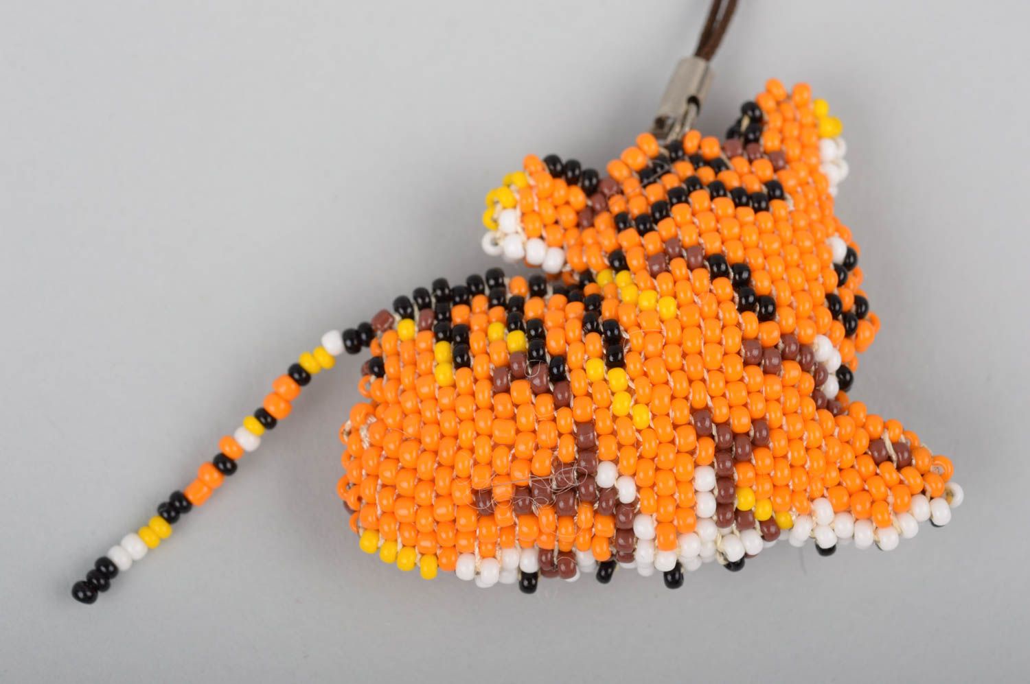 Handmade Schlüsselanhänger Tiger orange Frauen Accessoires Schlüssel Schmuck  foto 4