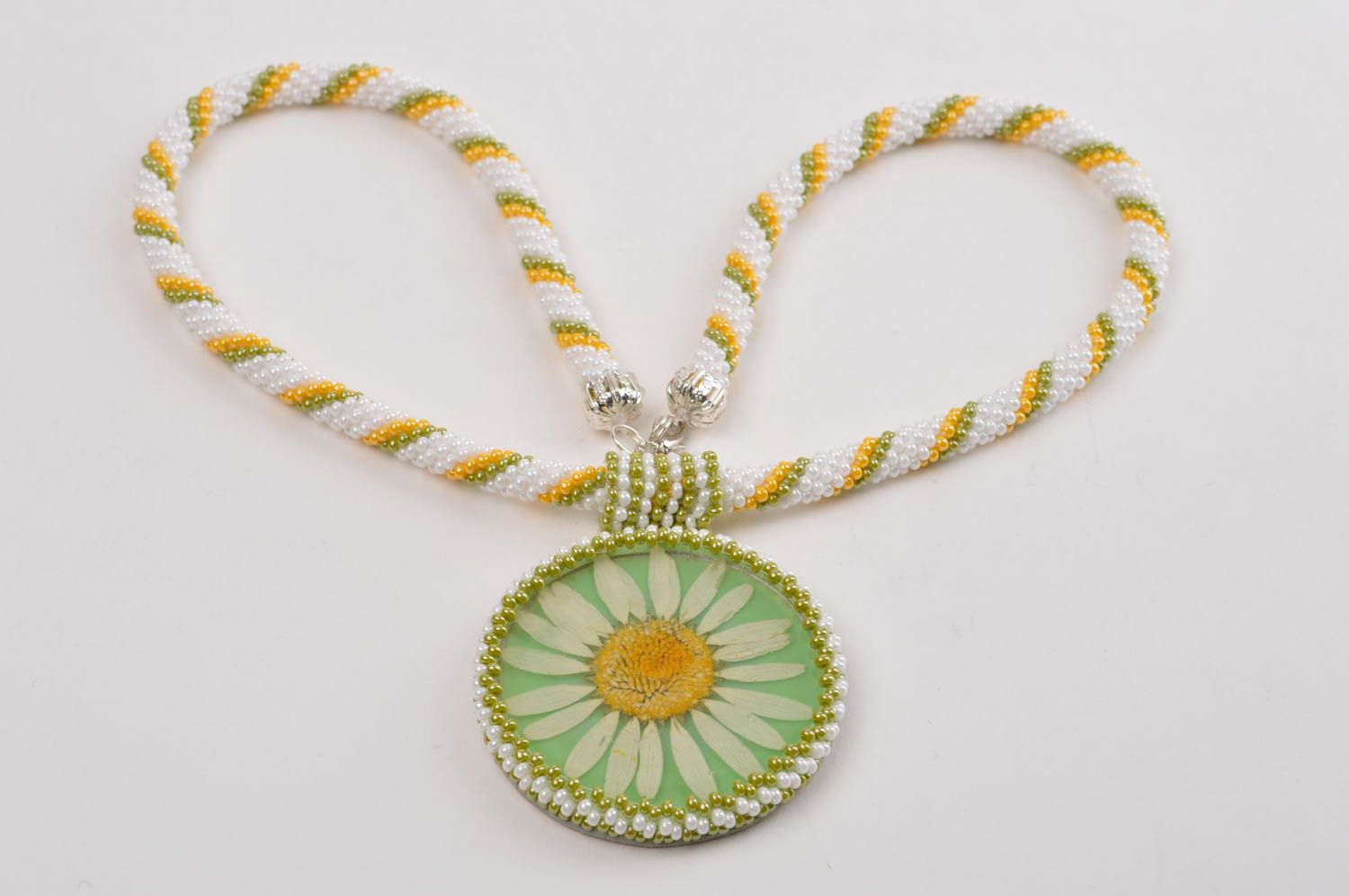 Handmade pendant unusual accessory bead necklace gift ideas resin jewelry photo 2