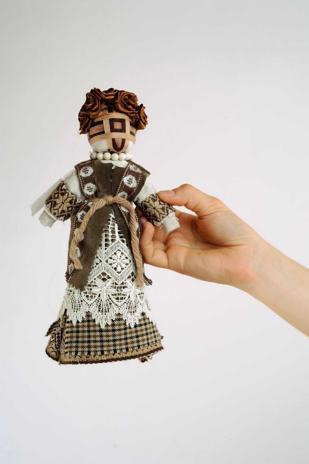 Brown fabric doll photo 2