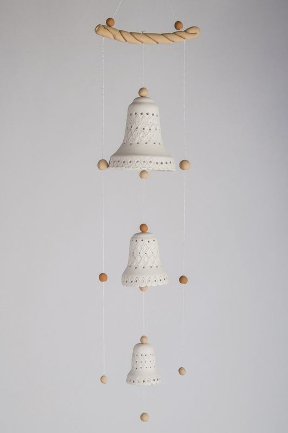 Ceramic bells, vertical wind chime photo 1
