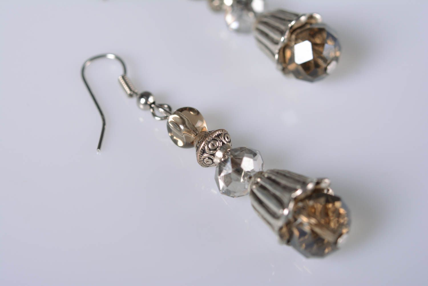 Handmade Ohrringe Gehänge Perlen Ohrhänger Modeschmuck Damen Geschenk für Frauen foto 1