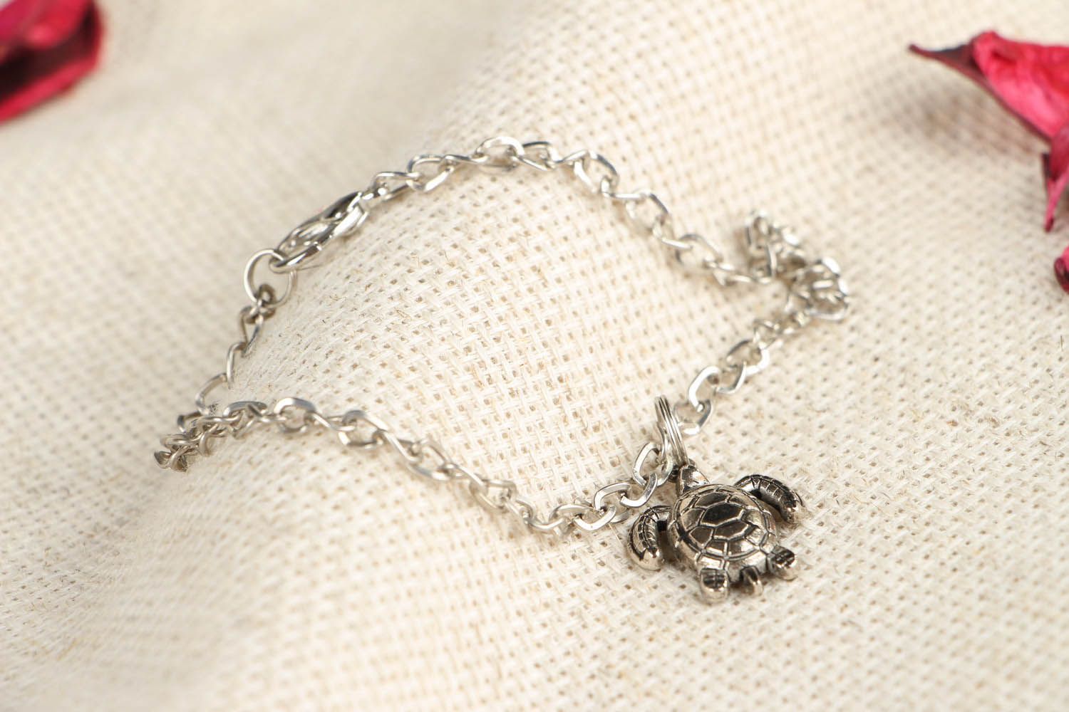Foot bracelet with a turtle photo 2