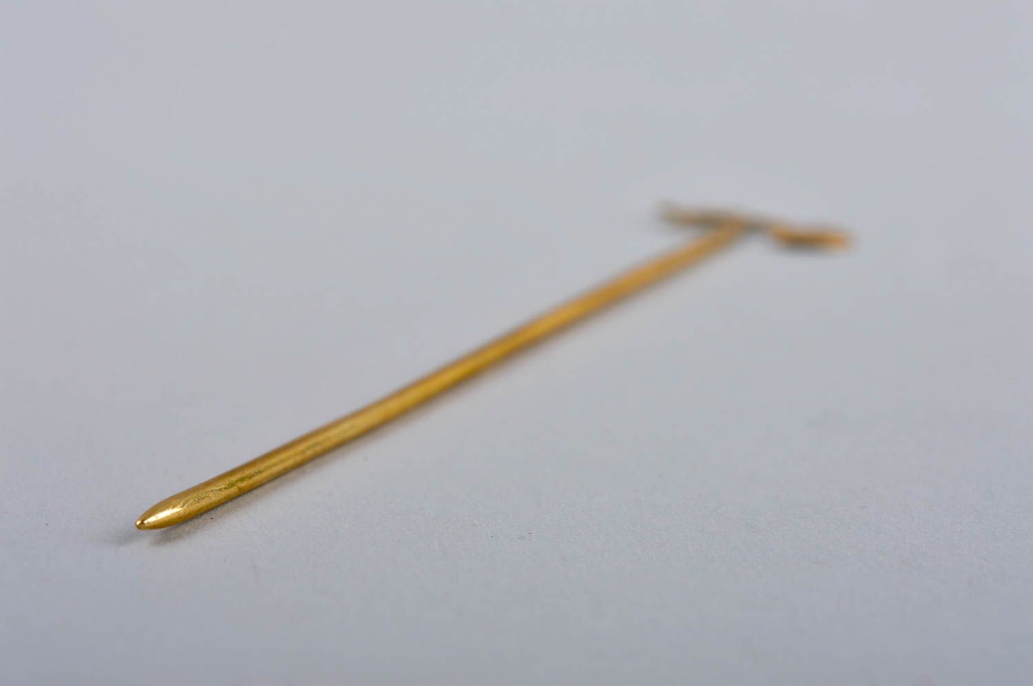 Handmade designer present unusual metal hair accessory brass hair stick photo 3