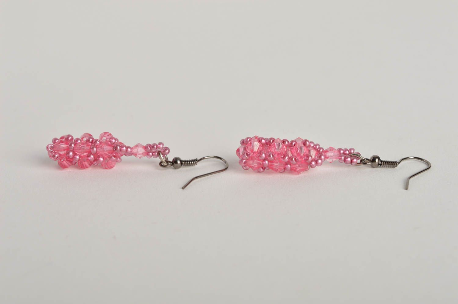 Damen Ohrringe handgefertigt Designer Schmuck Accessoires für Frauen rosa foto 4