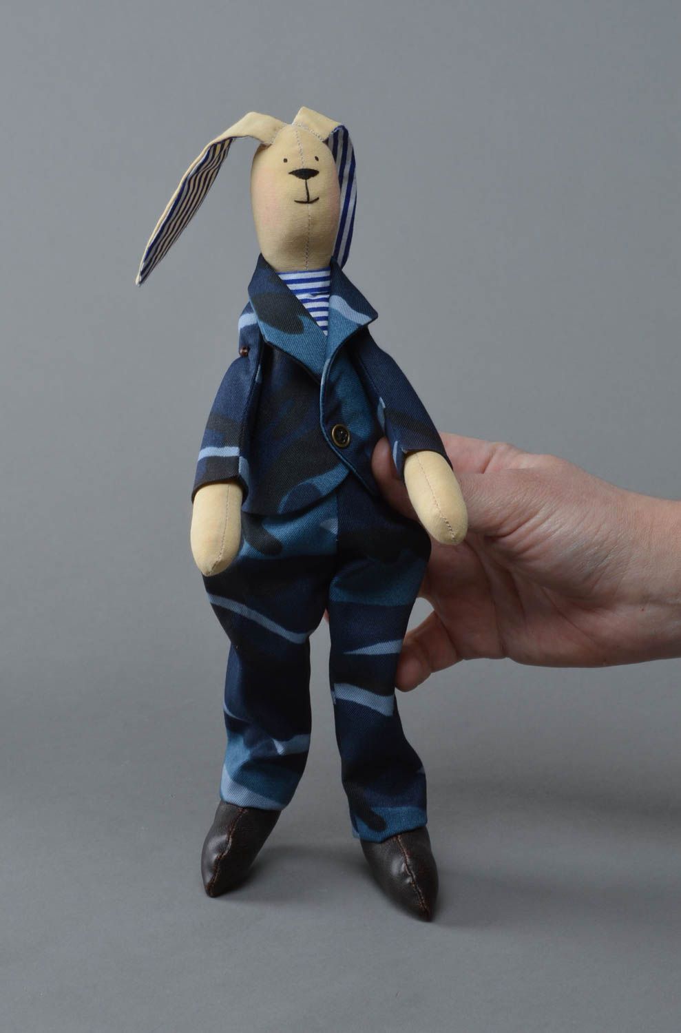 Originelle Interieur Puppe aus Stoff Hase künstlerisch schön für Haus und Kinder foto 4