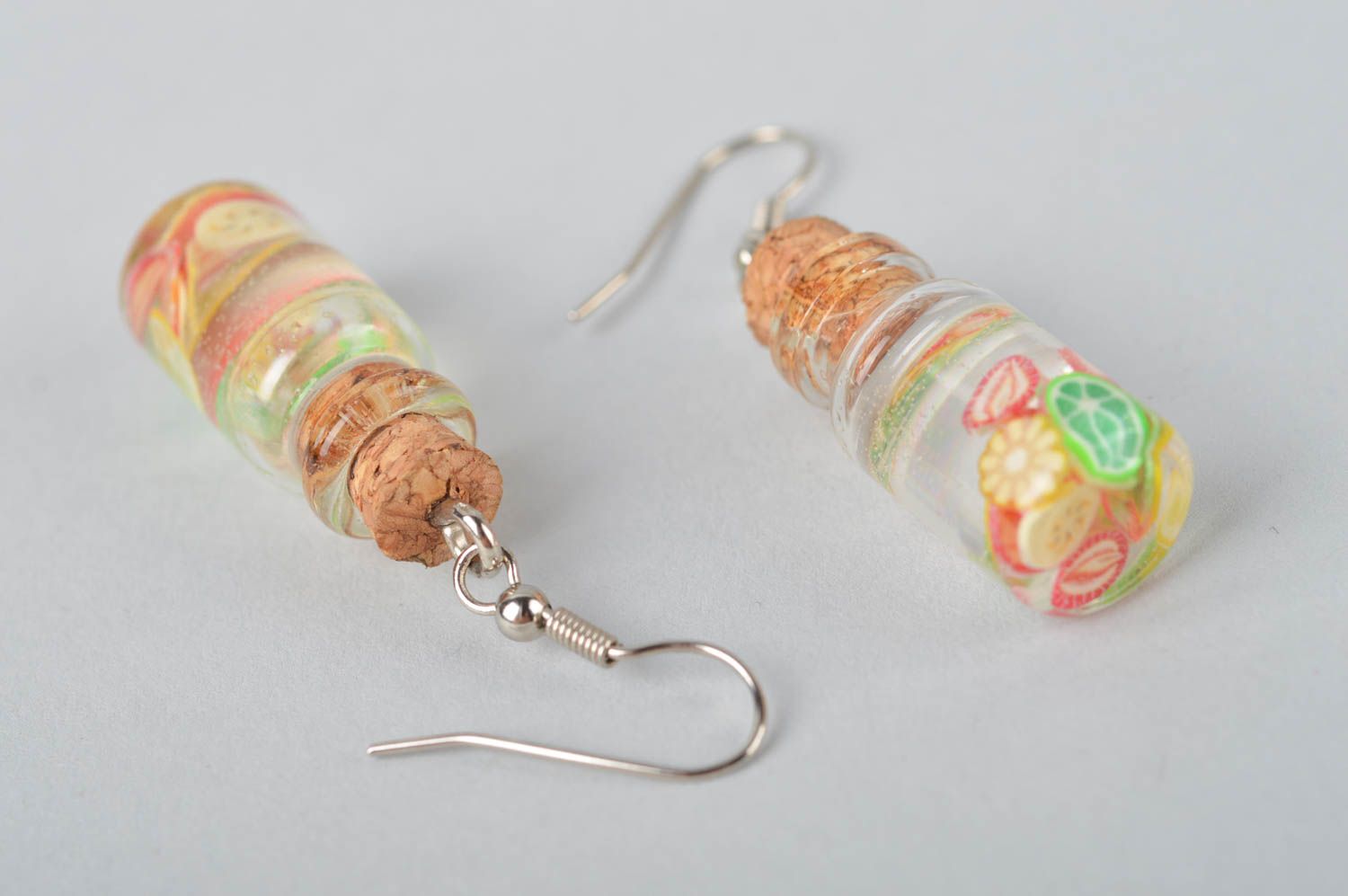 Handmade designer earrings unusual cute earrings long bottle earrings photo 4