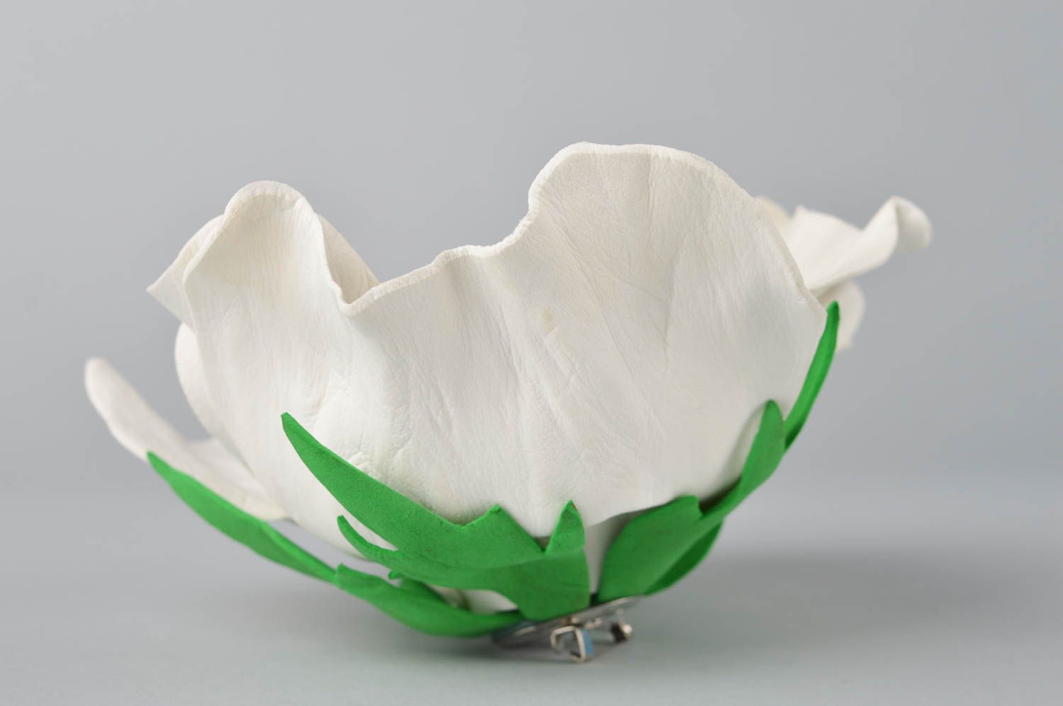 Broche fleur faite main Accessoire fleur en daim plastique Сadeau femme photo 5