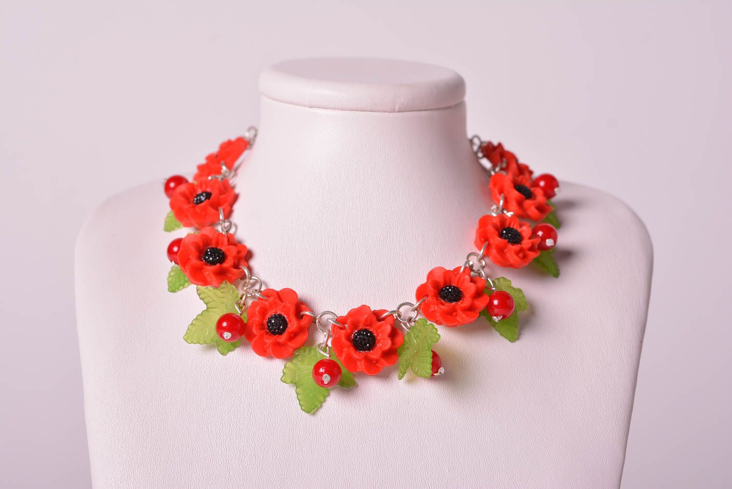 Polymer clay necklace handmade flower necklace fashion necklace women jewelry photo 1