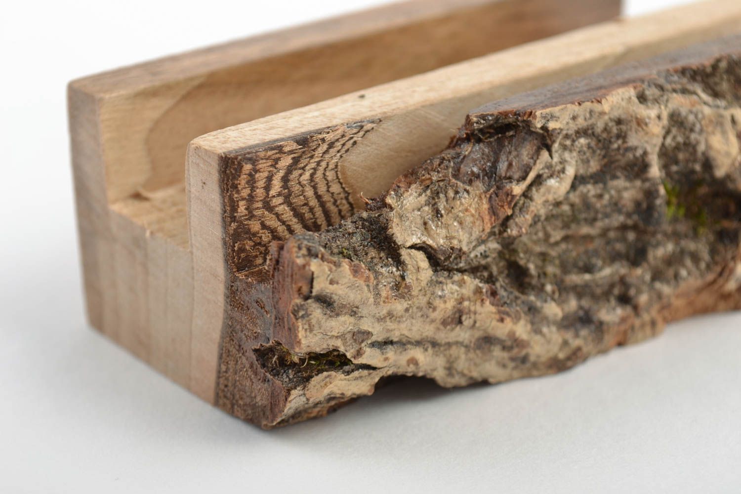 Soporte para móvil hecho a mano de madera ecológico regalo original hermoso
 foto 3