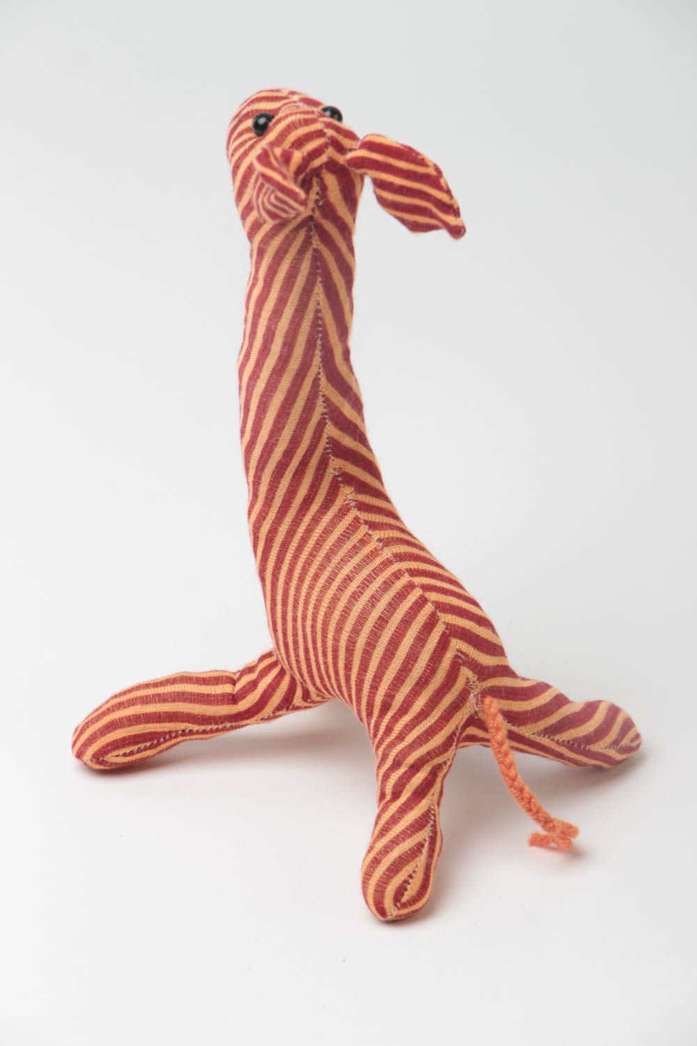 Handmade Stoff Kuscheltier Giraffe weich gestreift lustig schön für Kinder foto 4