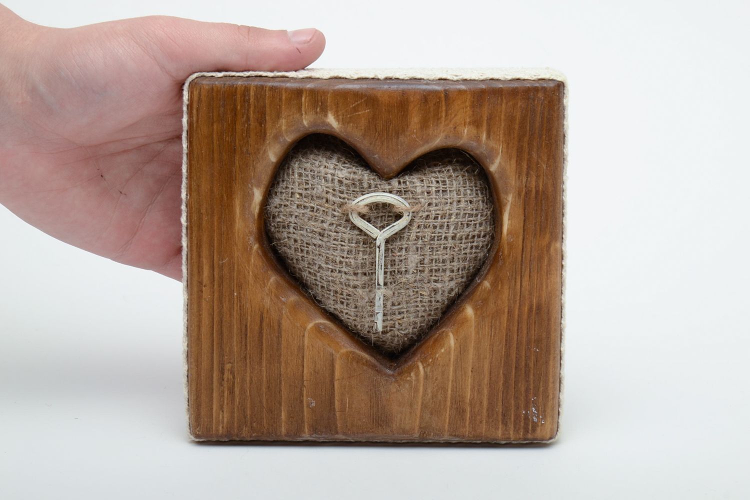 Handmade gift panel made of natural materials Key to the Heart photo 1