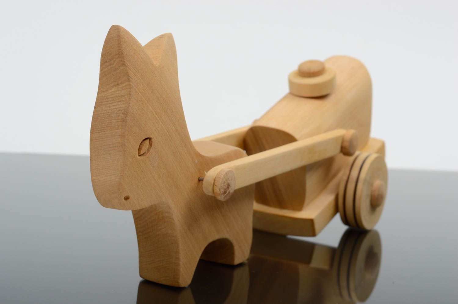 Handmade Esel Spielzeug Geschenk für Kinder Holz Figur umweltfreundlich  foto 2