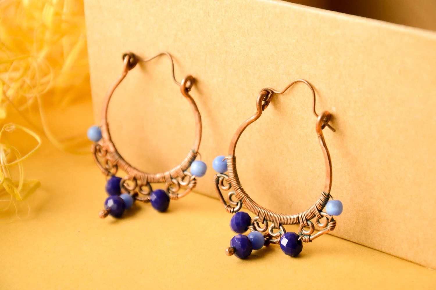 Pendientes de cobre hechos a mano accesorios para mujeres regalo original foto 1