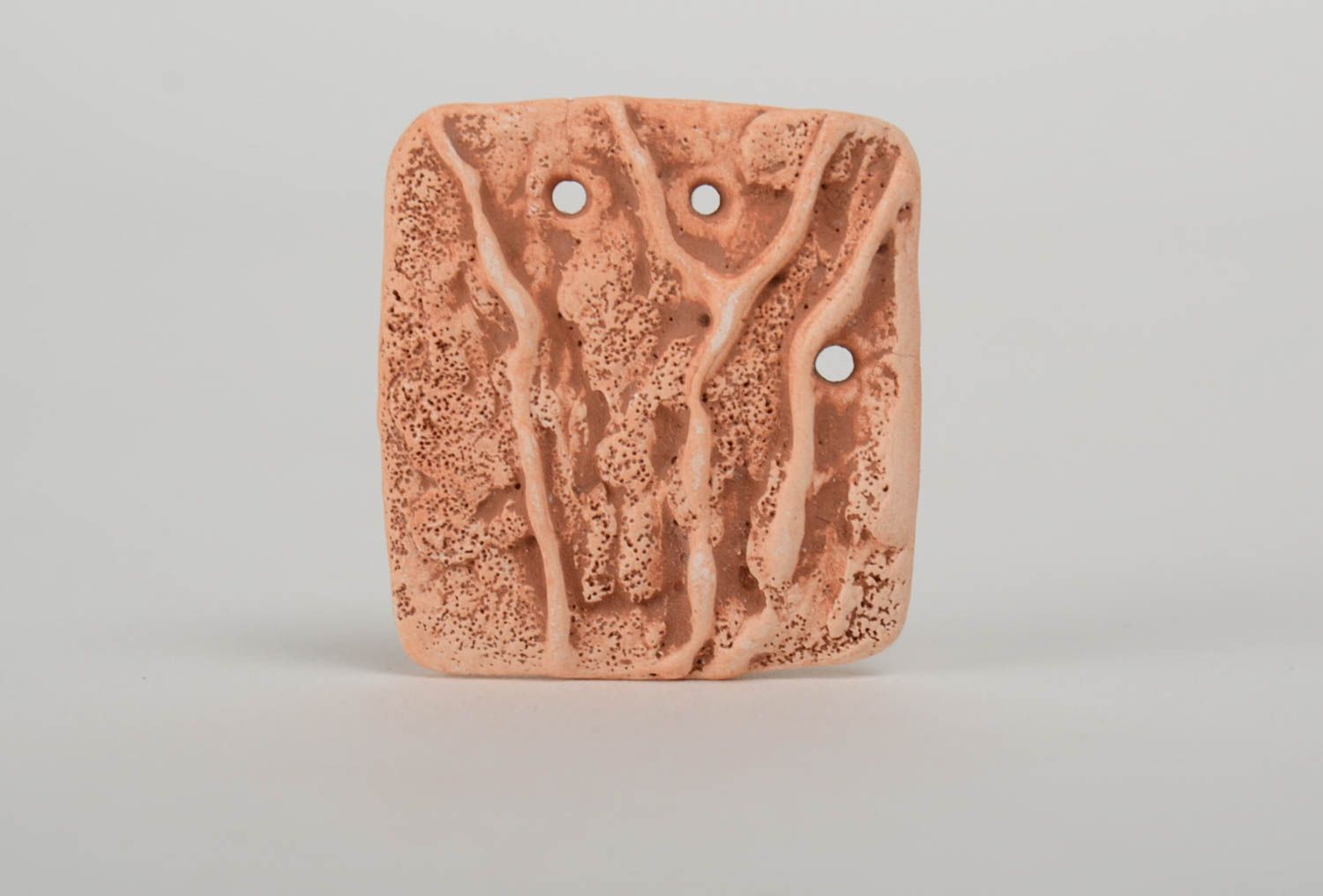 Handmade designer square DIY ceramic blank for pendant making photo 2