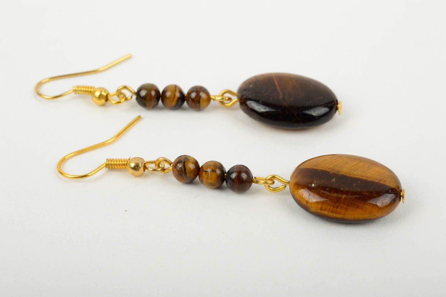 Handmade earrings with natural stones necklace with natural stones jewelry set photo 3