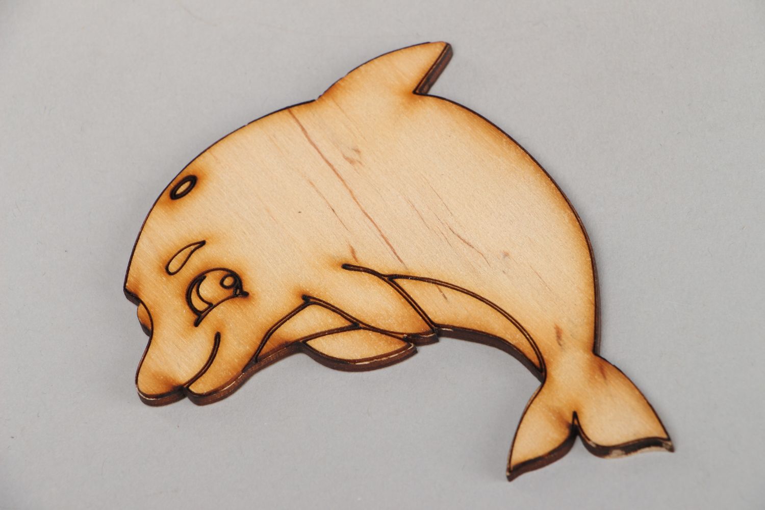 Handmade plywood craft blank Dolphin photo 1