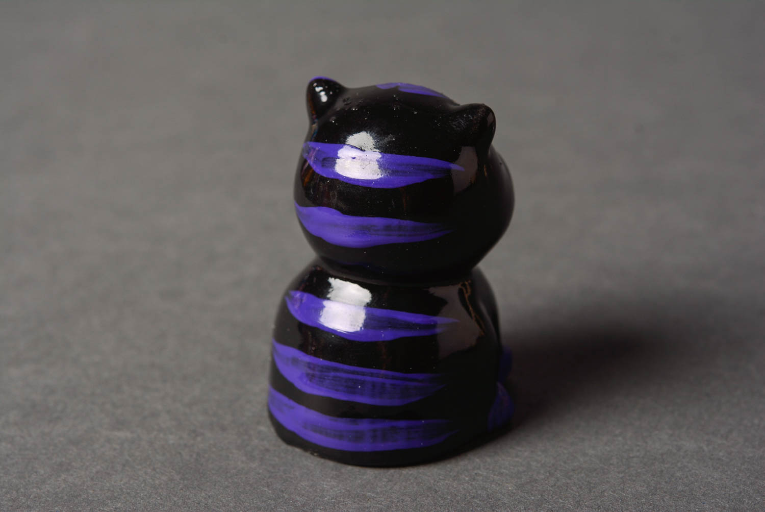 Figur aus Gips handgemacht kreative Geschenkidee Wohnzimmer Deko  Katze schwarz foto 4