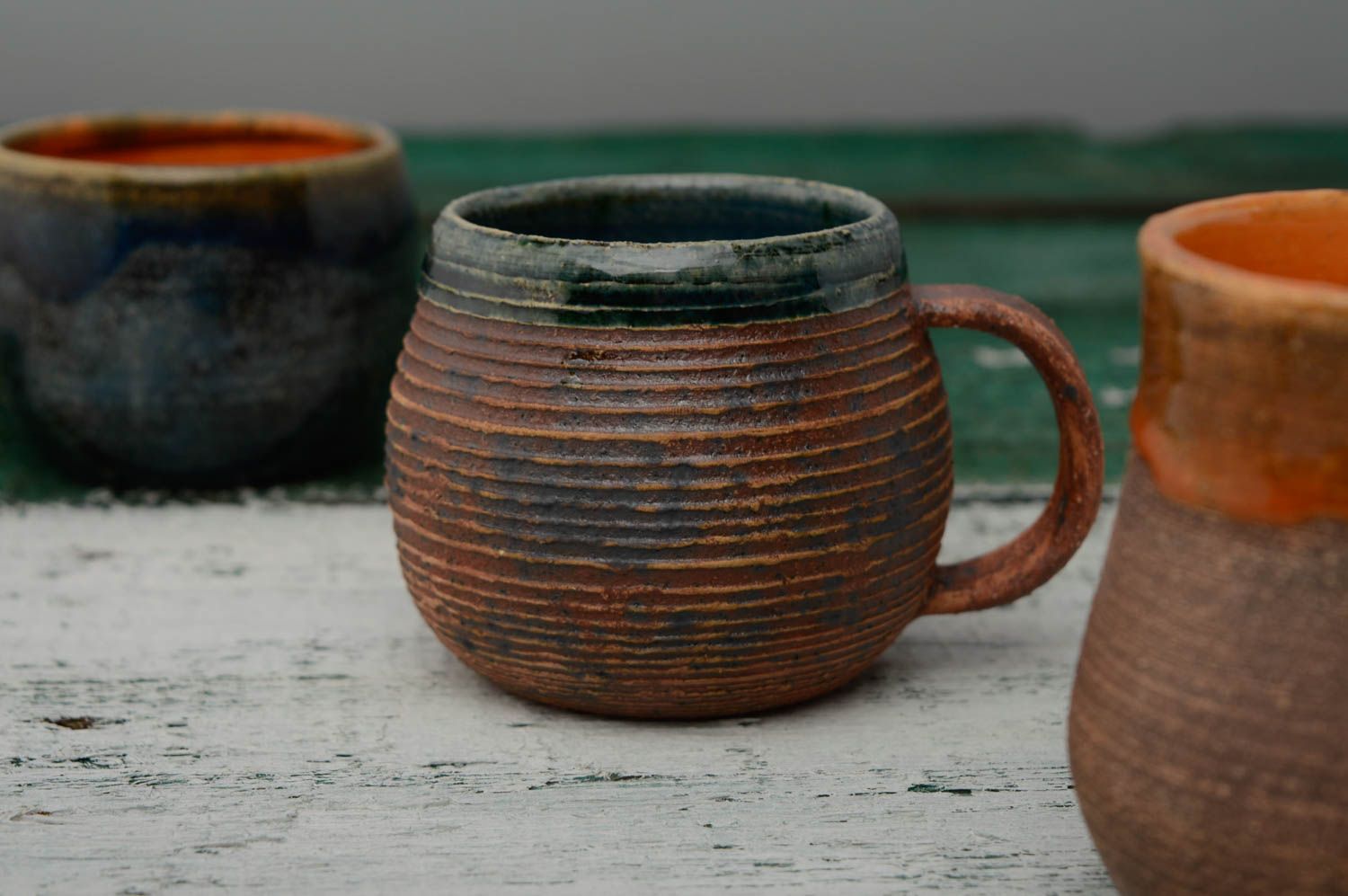 Keramik Tasse mit Glasur bedeckt Meerestränen foto 1