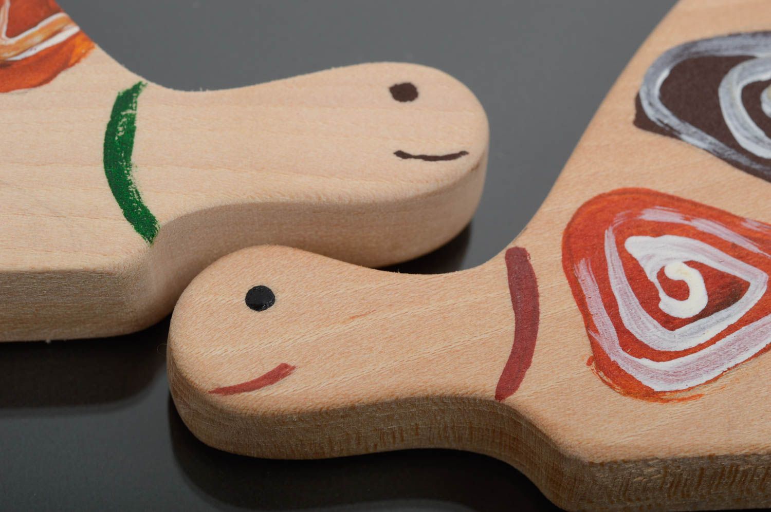 Jouets bois fait main Jouets écologique Cadeau enfant tortues design original photo 3