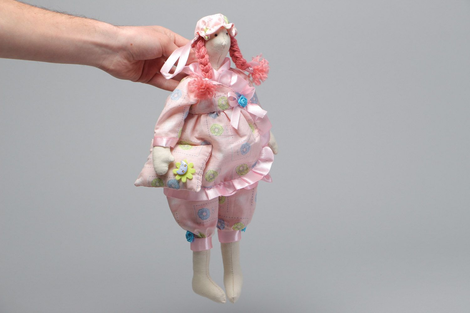 Авторская кукла сплюшка тканевая ручной работы для детей и дома симпатичная фото 5