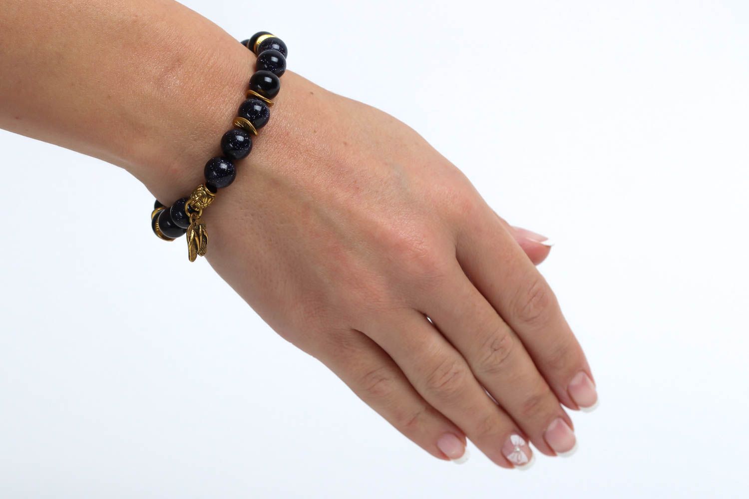 Handmade bracelet made of natural stones woven bracelet designer bracelet photo 5