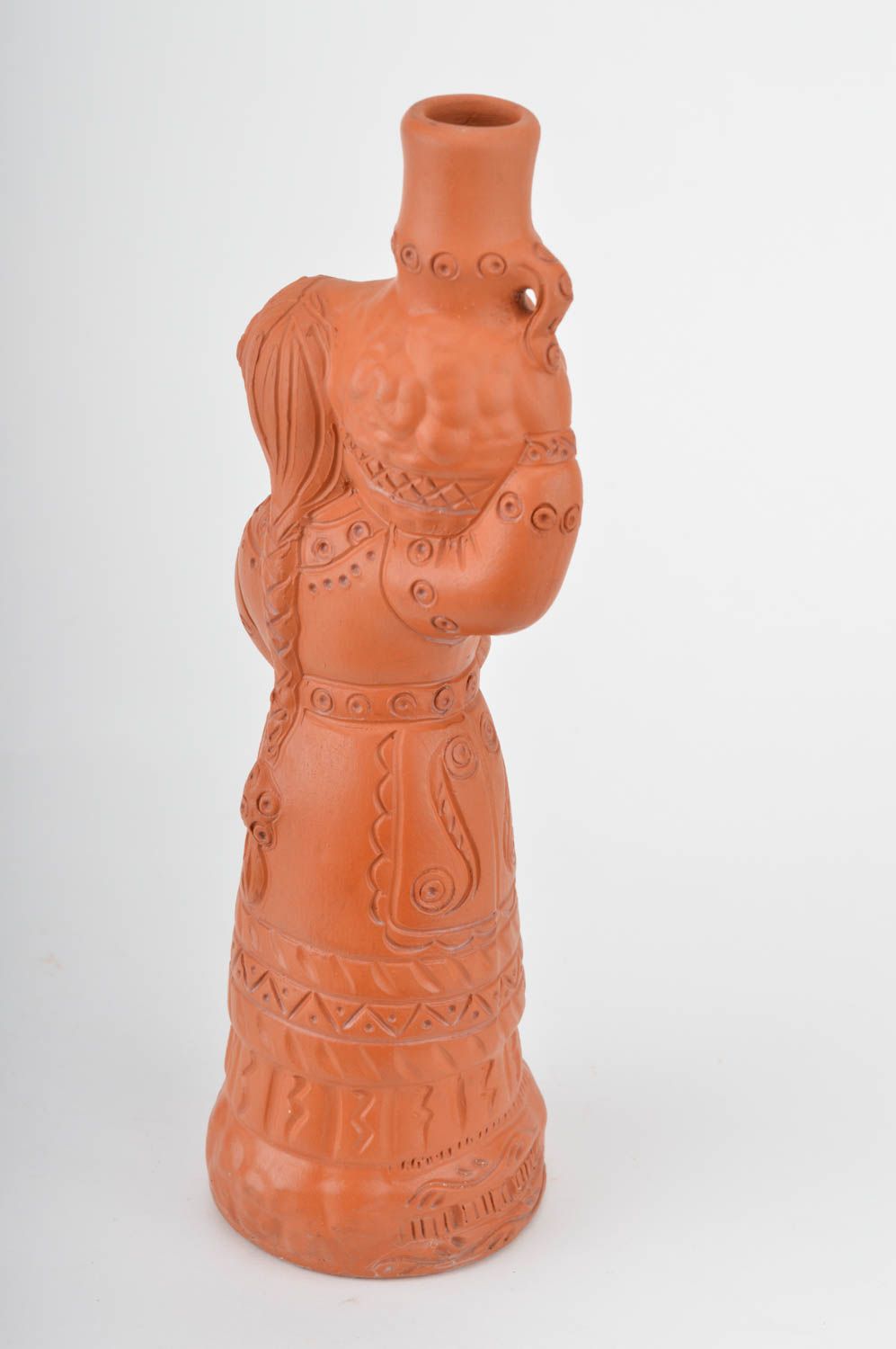 60 oz ceramic terracotta wine bottle in the shape of a woman 1,25 lb photo 5