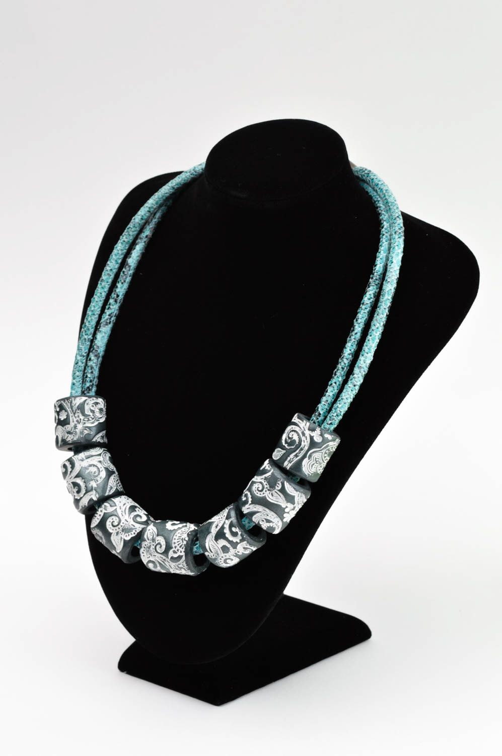 Handmade stylish jewelry polymer clay necklace designer elegant necklace  photo 1