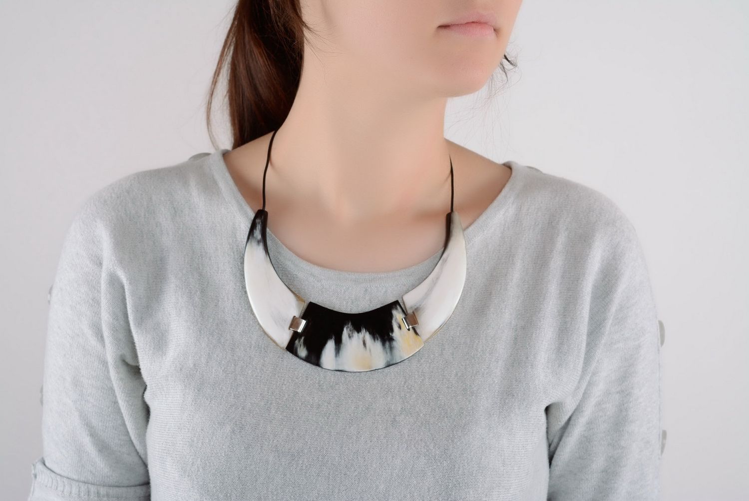 Necklace made of cow horn photo 1