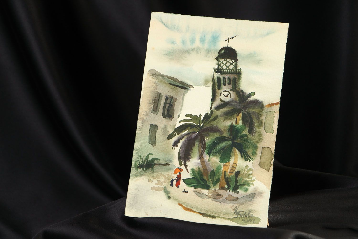 Watercolor painting Old Lighthouse photo 5