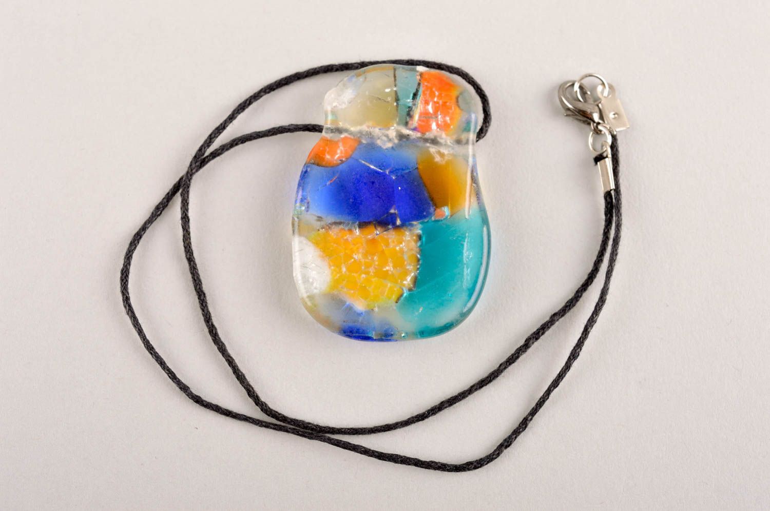 Handmade accessory unusual gift for women glass pendant handmade glass jewelry photo 3