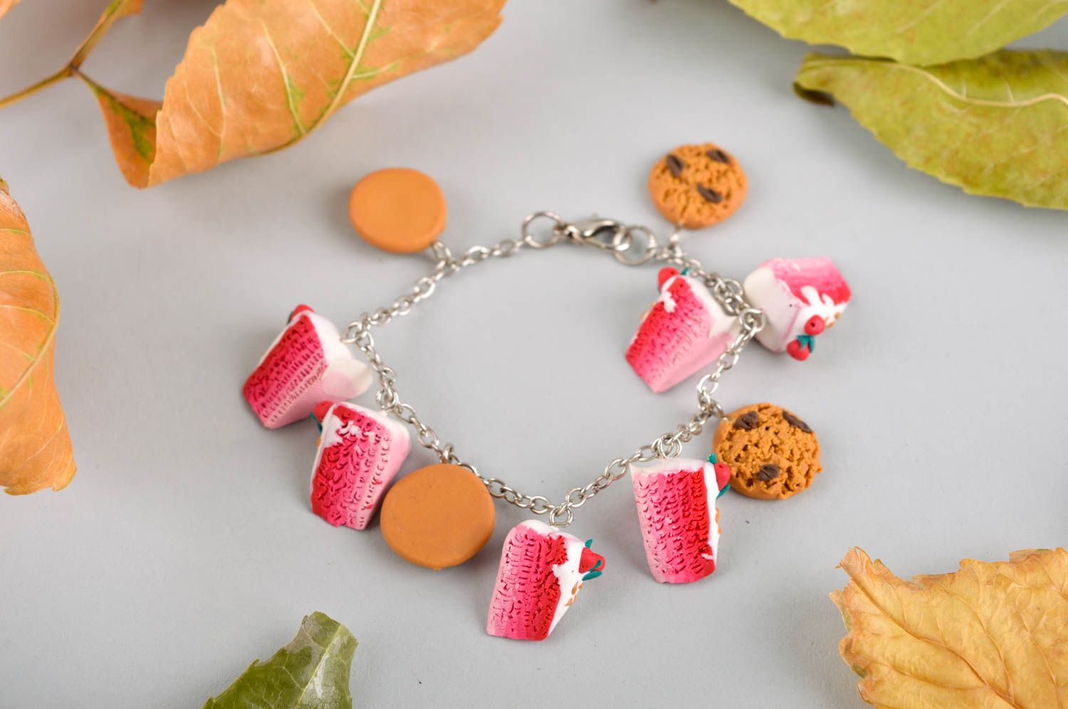 Plastic bracelet handmade polymer clay jewelry stylish accessories for women photo 1