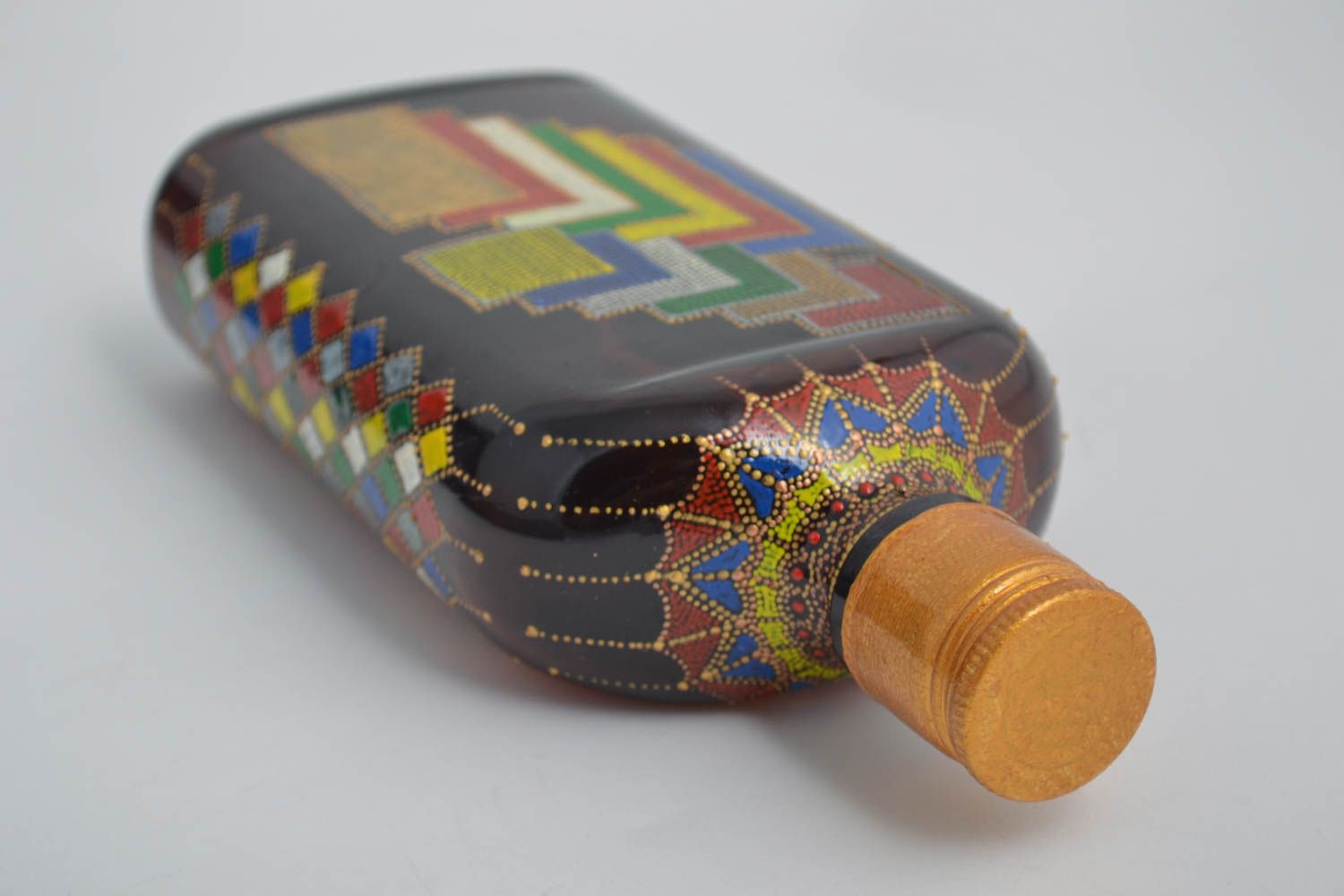 Botella de cristal para licor artesanal elemento decorativo regalo original  foto 4