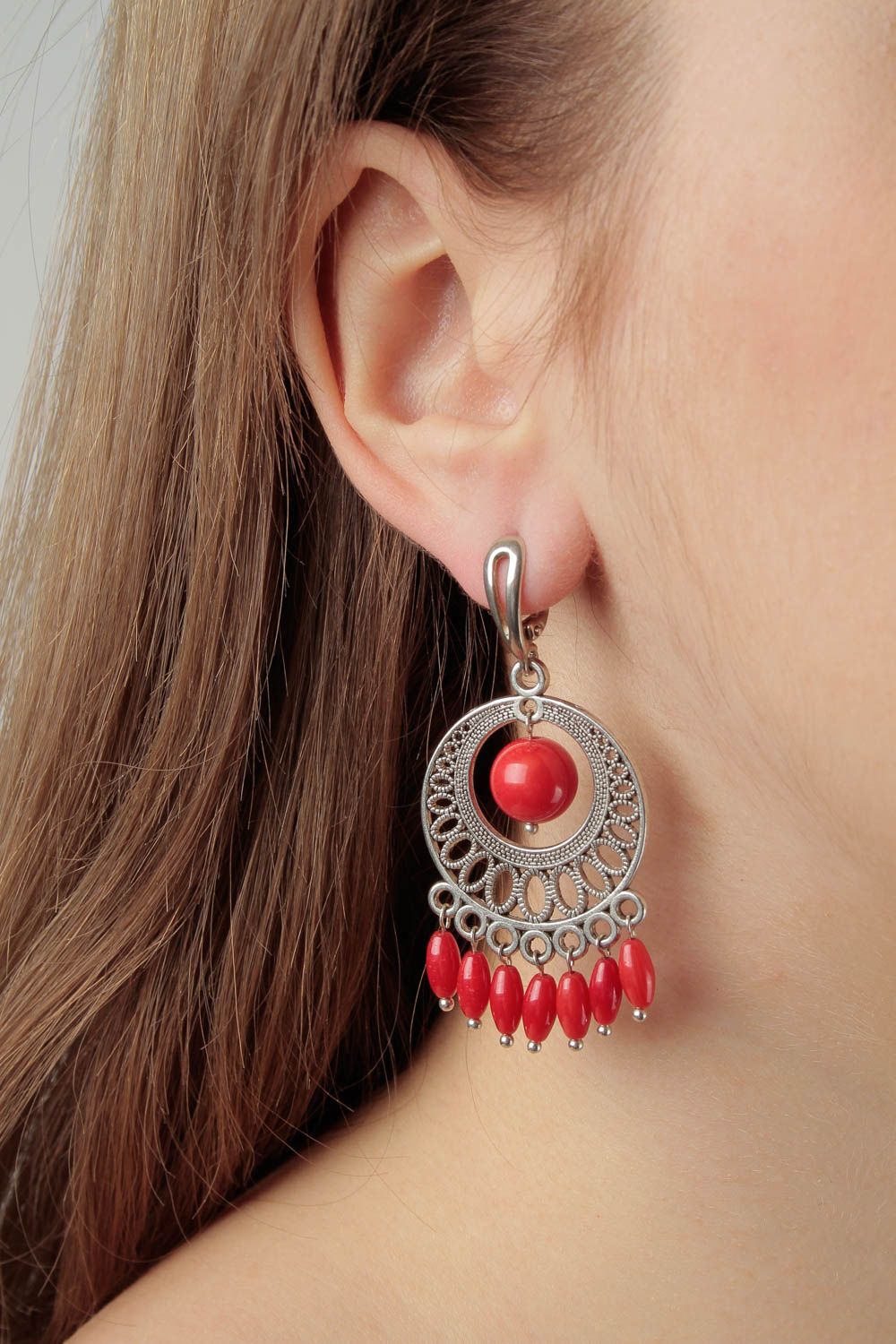 Handmade designer earrings beautiful elegant jewelry dangling earrings photo 1