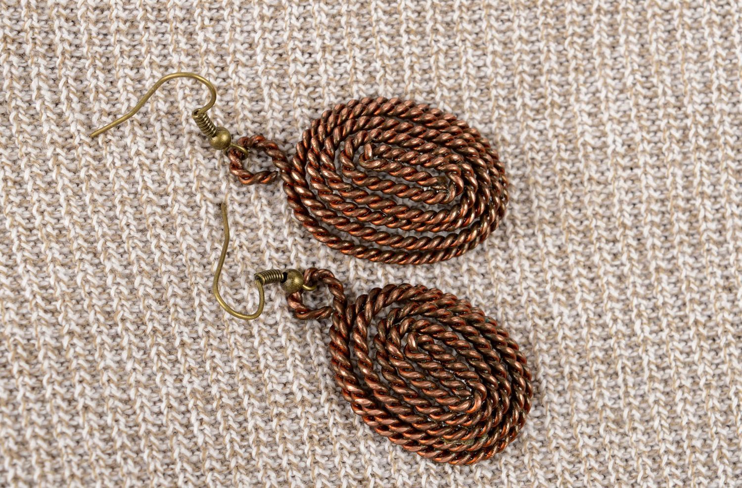 Pendientes de cobre hechos a mano regalo original accesorios para mujeres foto 5