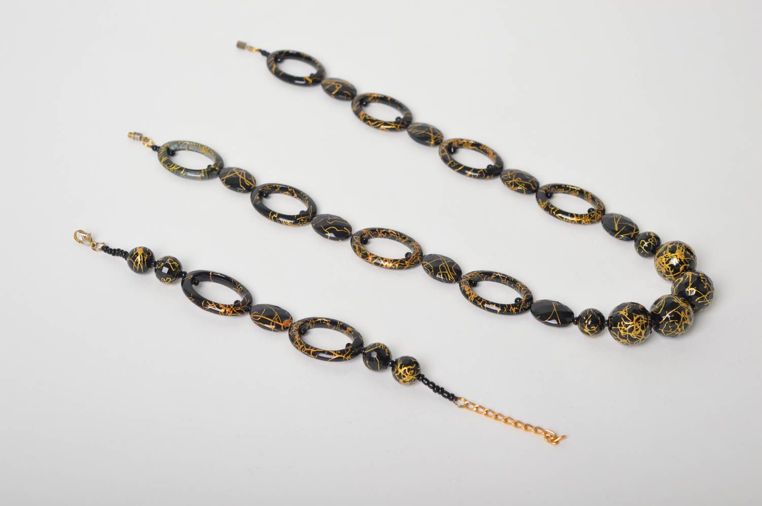 Unusual handmade jewelry set beaded bracelet beaded necklace fashion trends photo 5
