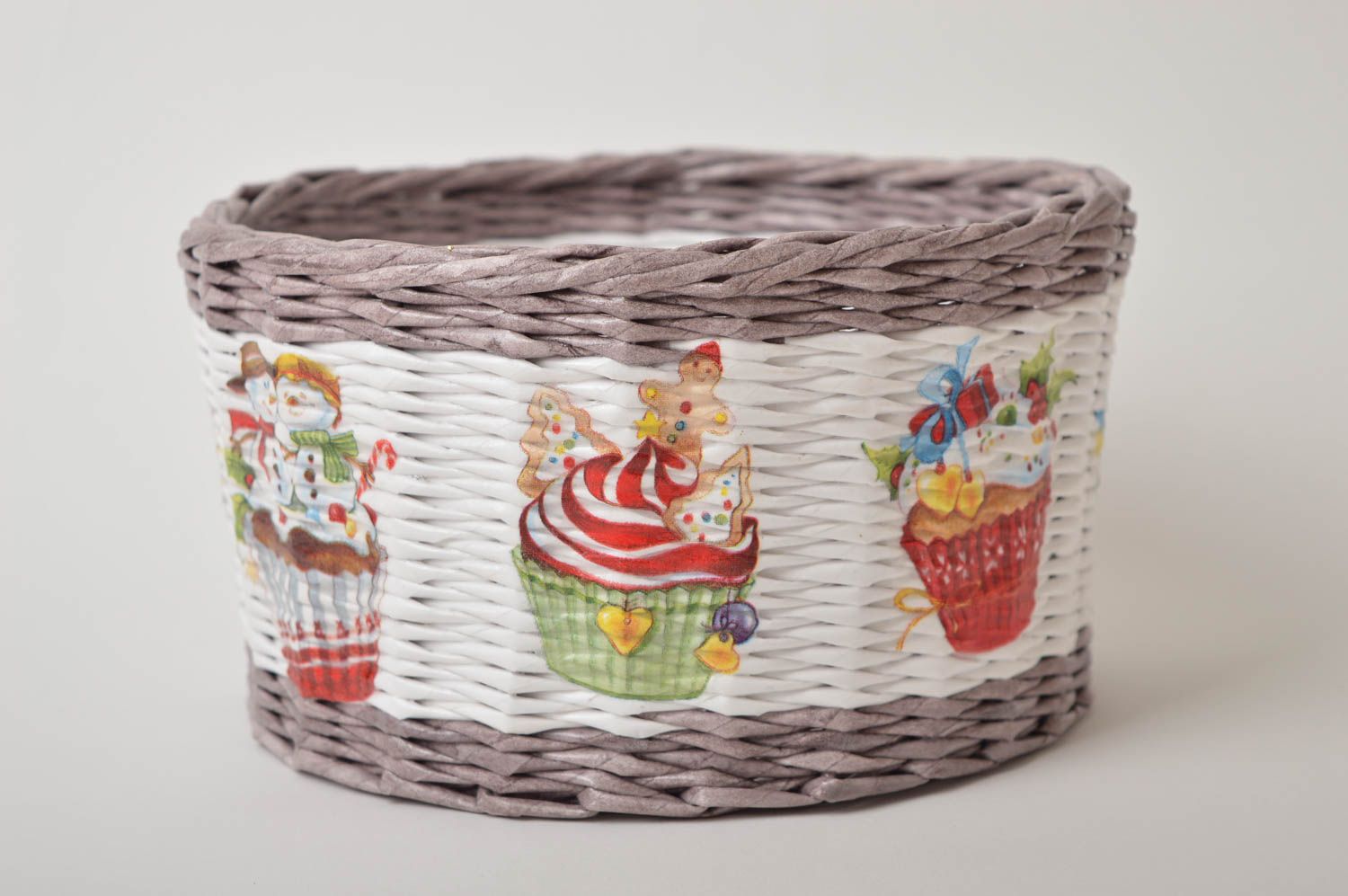 Handmade decorations paper basket woven basket Christmas decorations cool gifts photo 3