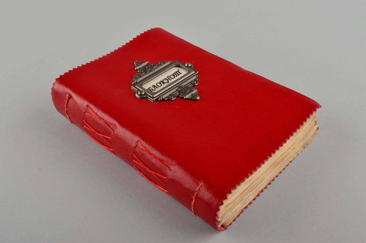 Carnet couverture cuir rouge Carnet fait main style vintage Cadeau pour ami photo 1