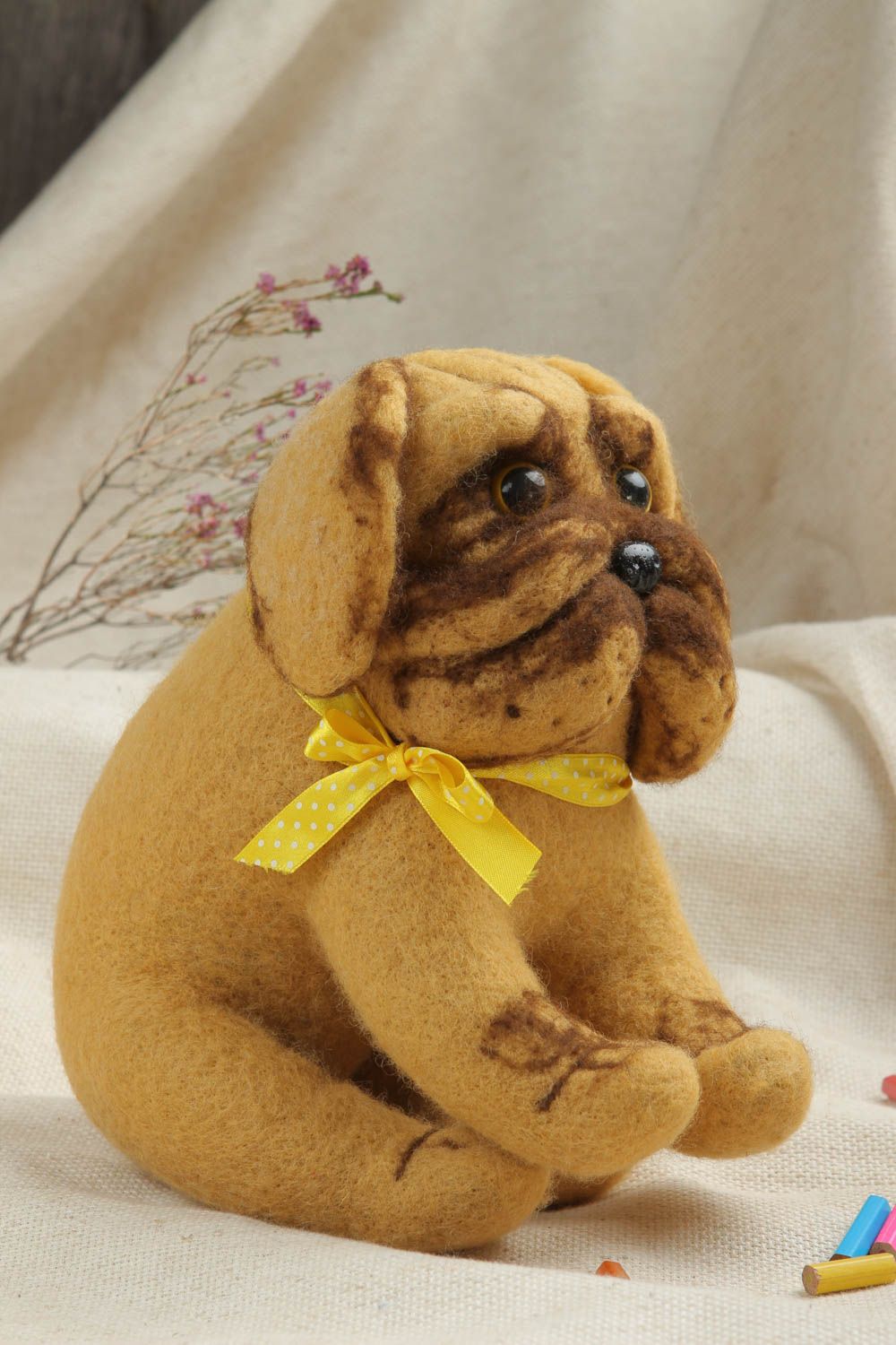 Muñeco de tela bonito hecho a mano peluche original juguete para niños perrito foto 1