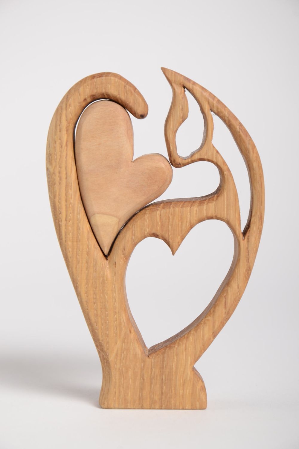 Figura de madera hecha a mano objeto de decoración souvenir original corazón foto 2